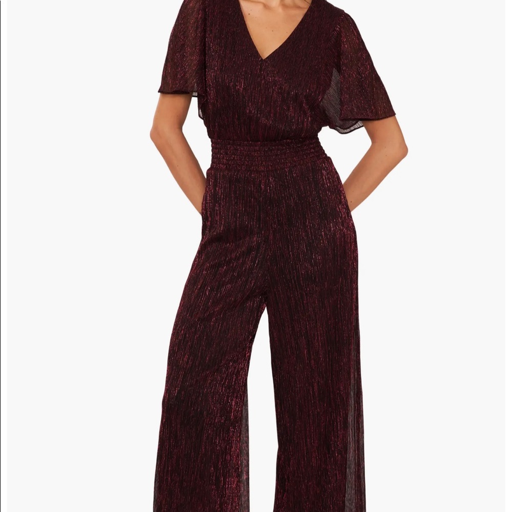 1State V-Neck Flutter Sleeve Wide Leg Jumpsuit (Size XS)